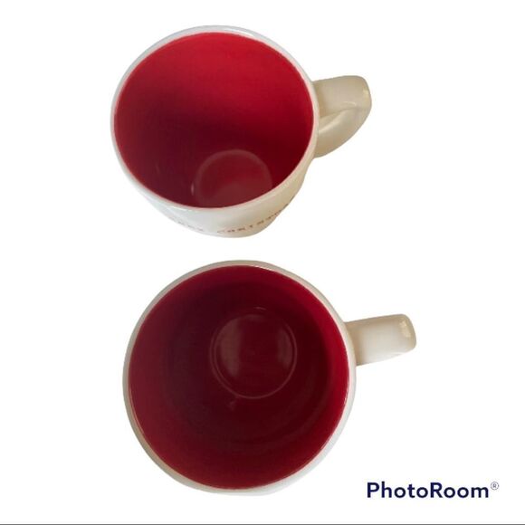 Rae Dunn Magenta Ceramic Large Mugs Typewriter Merry Christmas - Picture 4 of 7